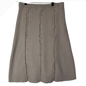 Sioni Ribbed Knit Sweater Skirt‎ Womens Size Small Beige Stretch Minimalist